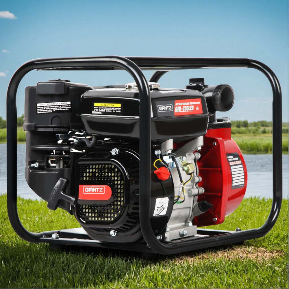 Giantz Petrol Water Pump 2" 7HP High Flow Black Red