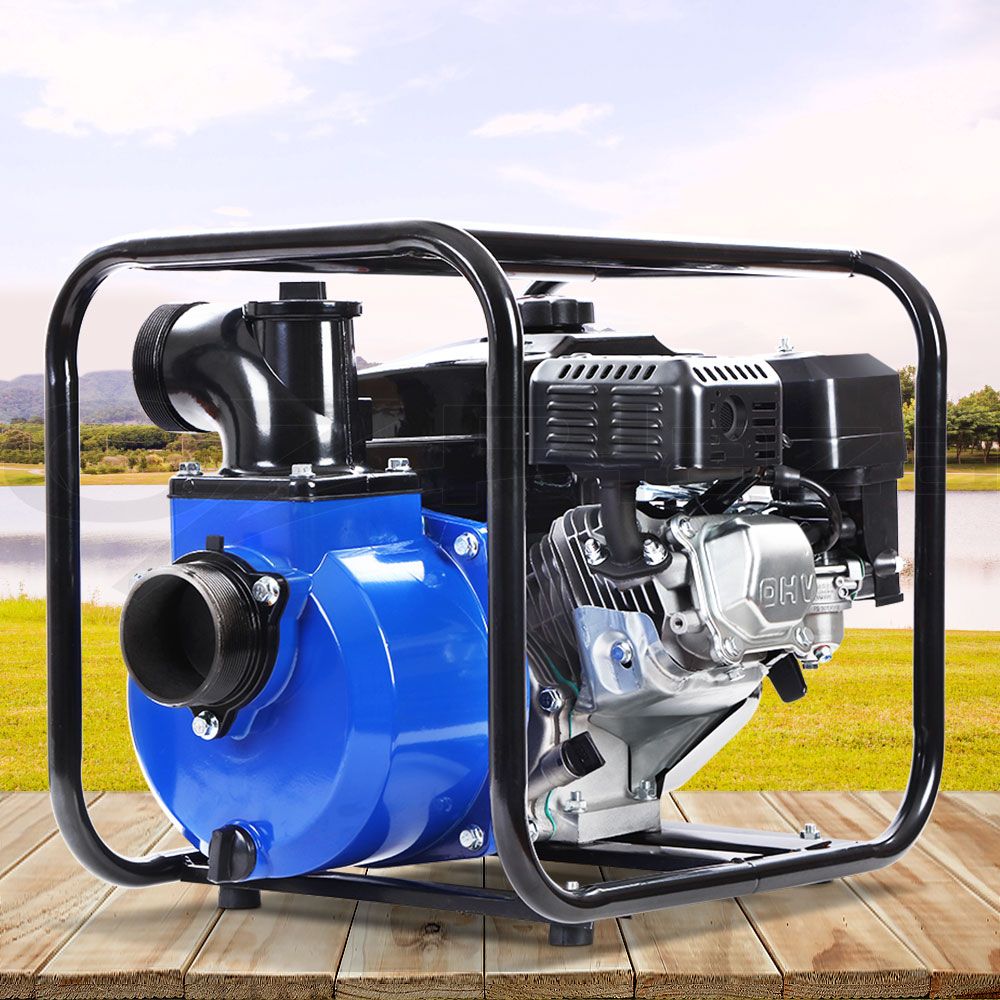 Giantz 3" Petrol Water Pump High Flow Fire Fighting Irrigation Black & Blue