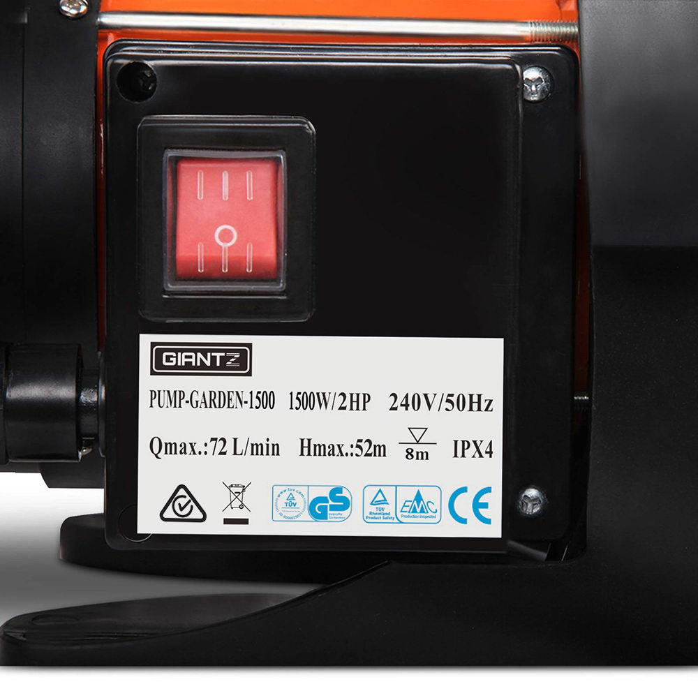 Giantz 1500W Garden Water Pump High Pressure Stainless Steel