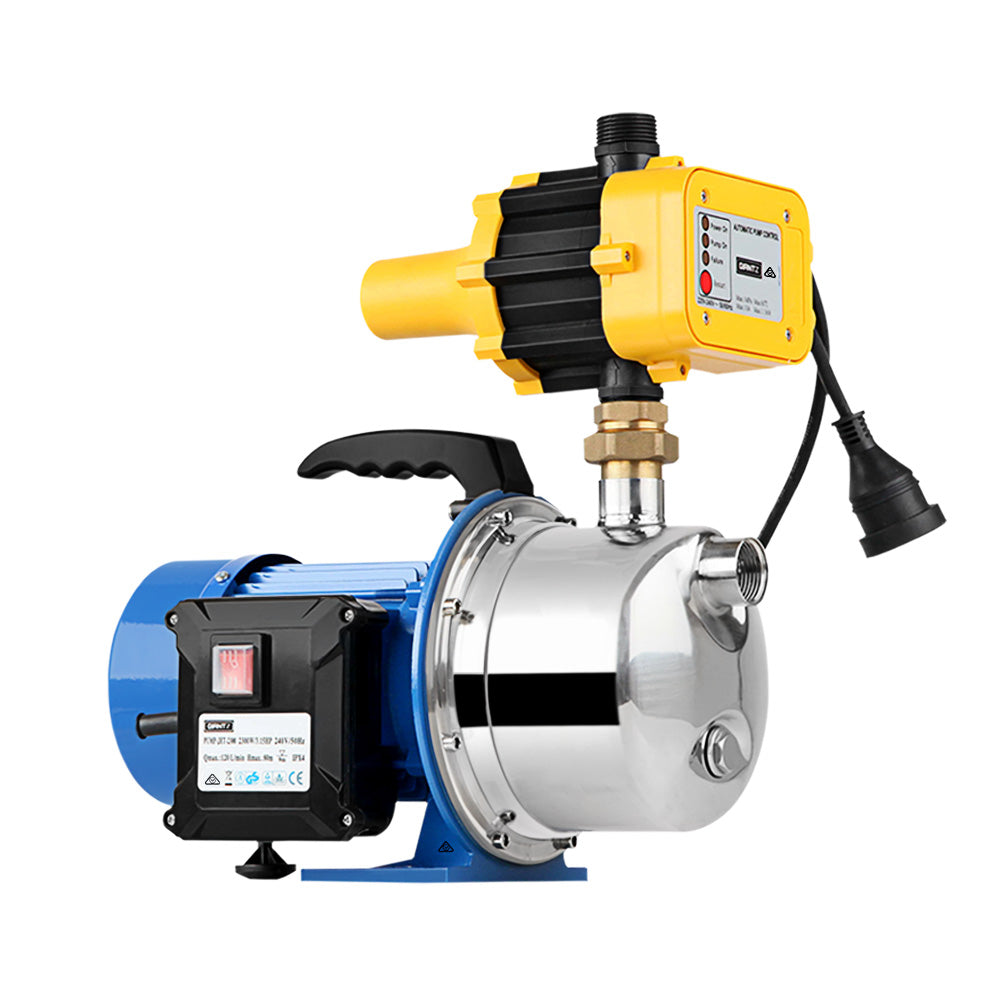 Giantz 4600L/H High Pressure Garden Water Pump Stainless Steel Jet with Controller