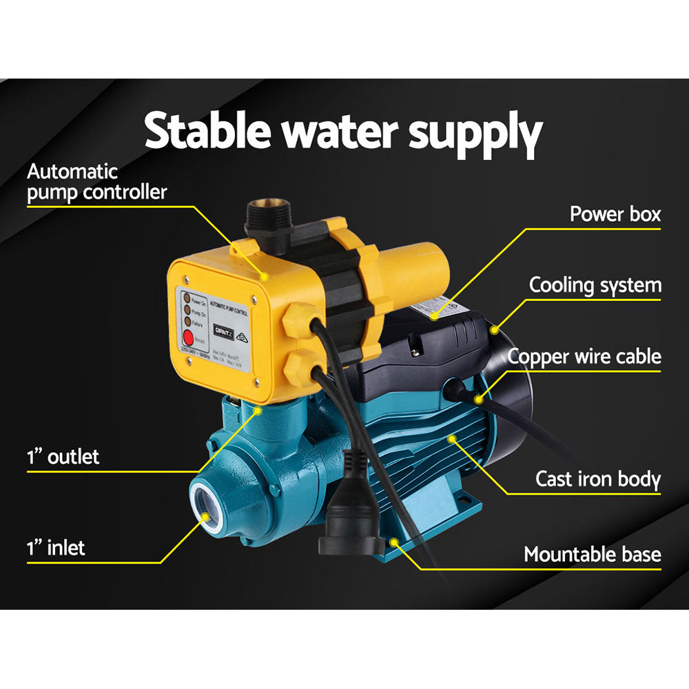 Giantz QB60 Electric Water Pump Yellow for Garden, Irrigation, Car Wash