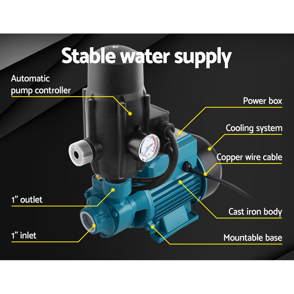 Giantz QB60 Auto Peripheral Pump Clean Water Garden Irrigation