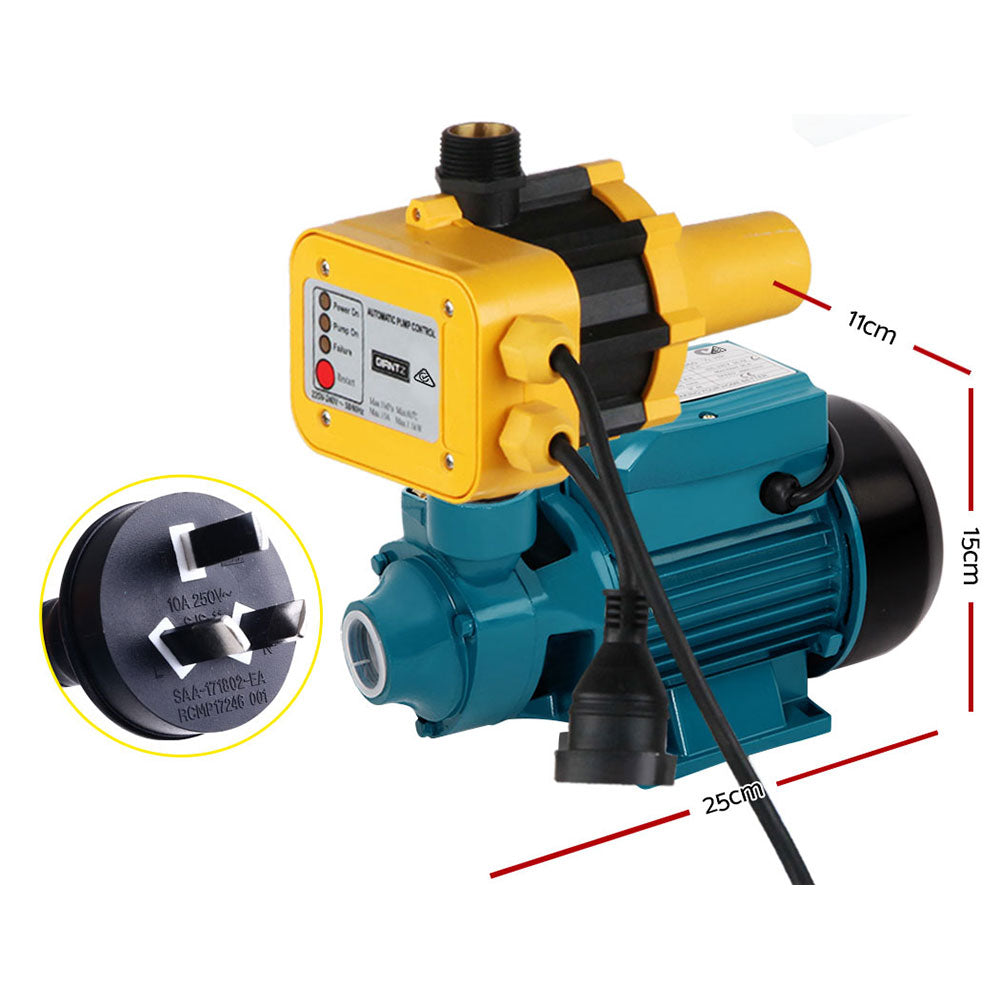 Giantz 35L/min Peripheral Water Pump Auto Controller Yellow