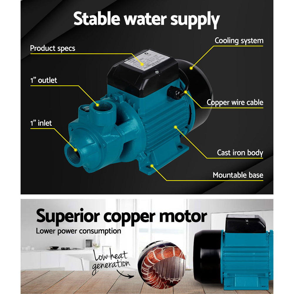 Giantz QB80 Garden Water Pump 750W Brass Impeller