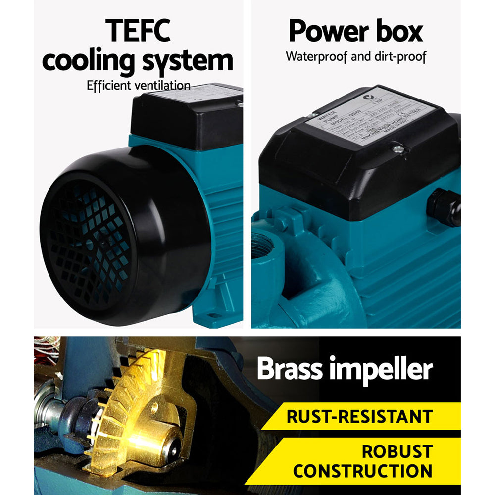 Giantz QB80 Garden Water Pump 750W Brass Impeller