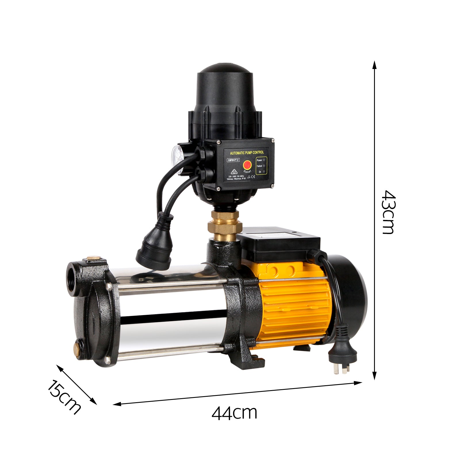 Giantz 2000W 4-Stage High Pressure Garden Water Pump Black