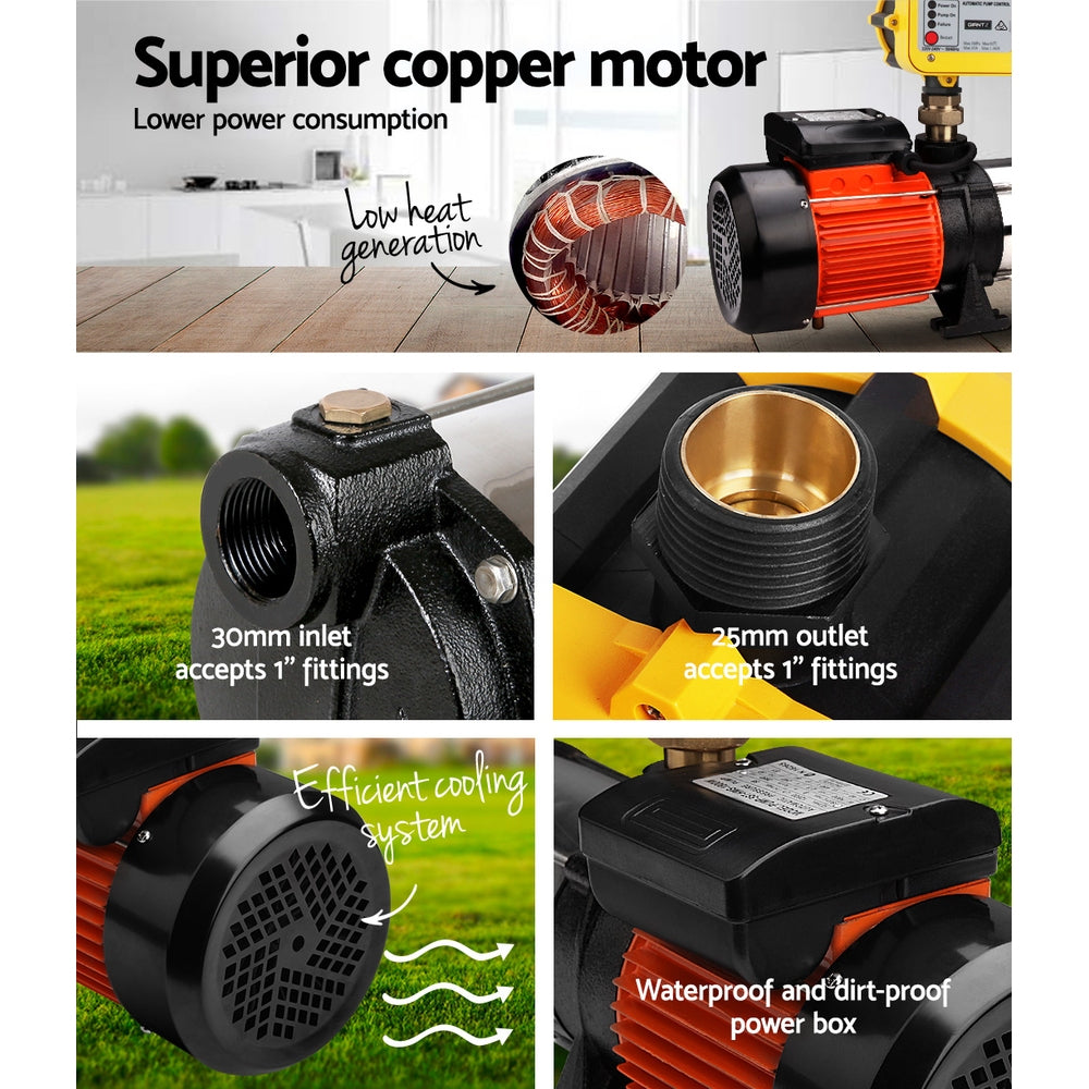 Giantz 1800W 5-Stage Garden Water Pump High Pressure Yellow
