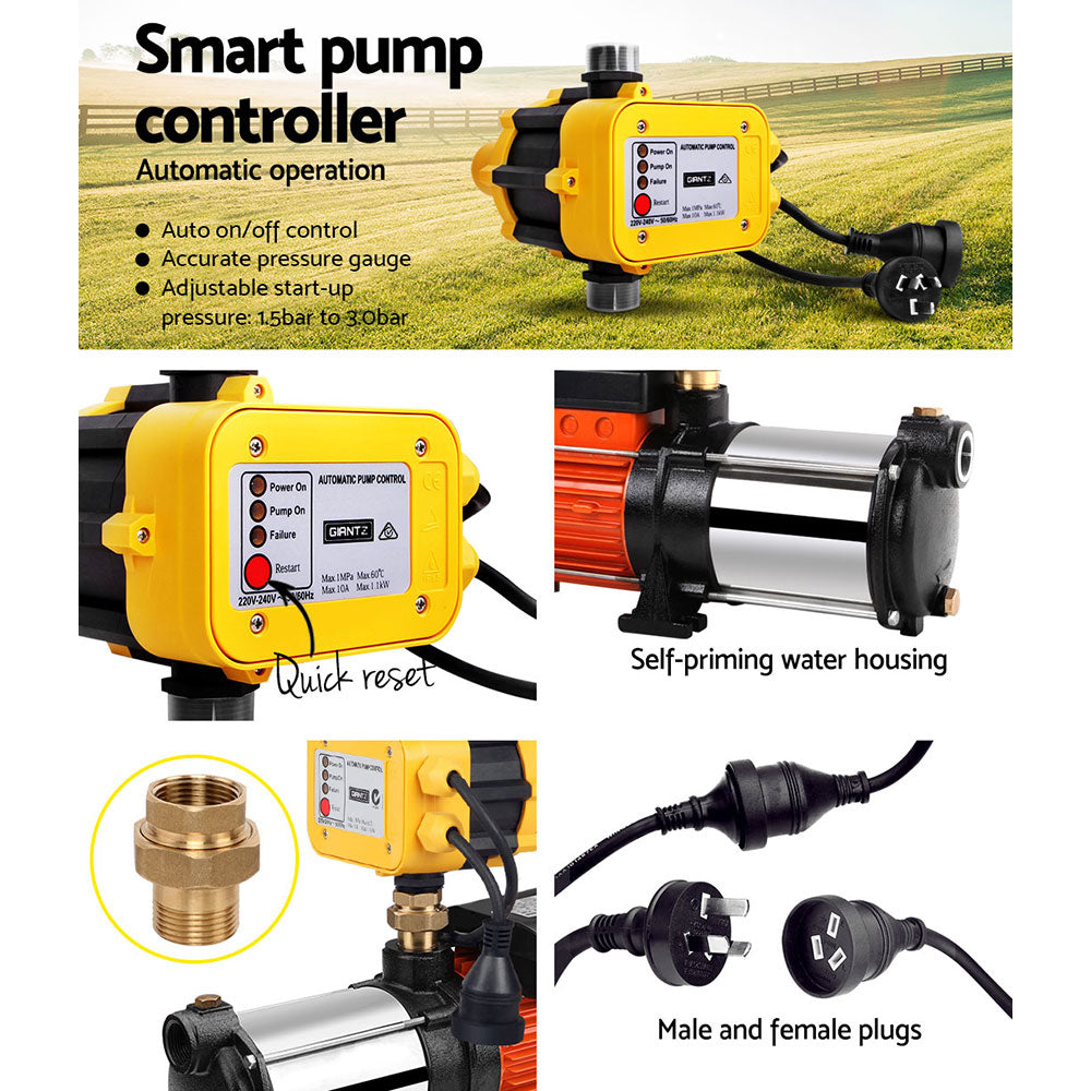 Giantz 1800W 5-Stage Garden Water Pump High Pressure Yellow