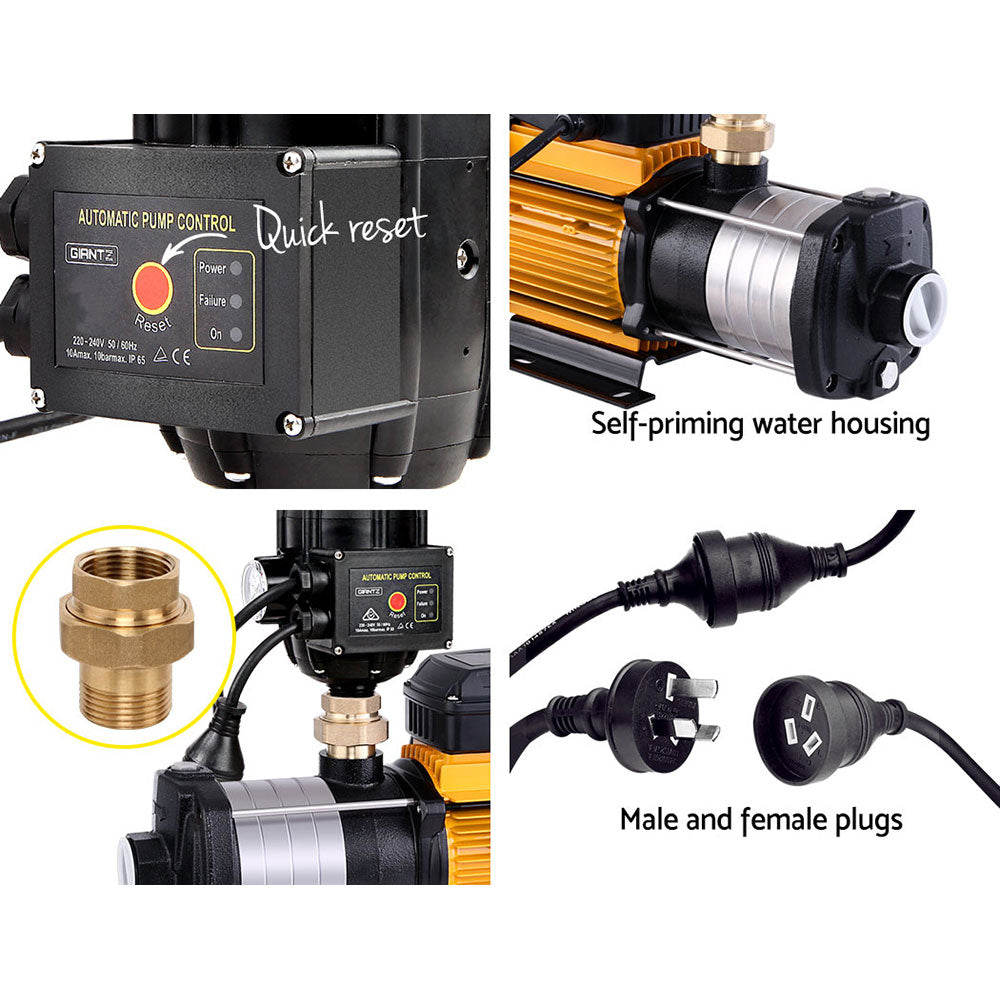 Giantz 2000W 5-Stage High Pressure Garden Water Pump Black