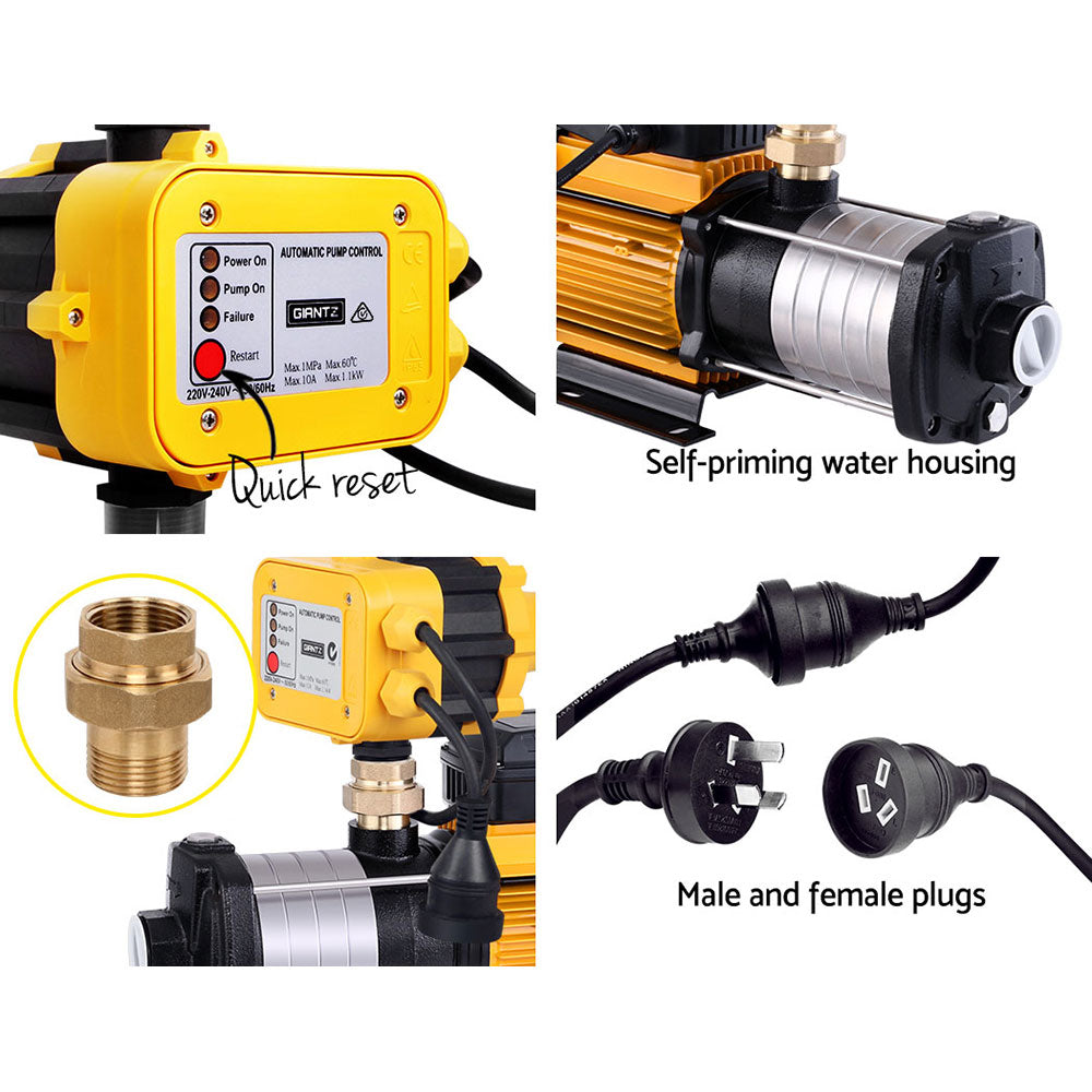 Giantz 2500W 6-Stage High Pressure Garden Water Pump Yellow