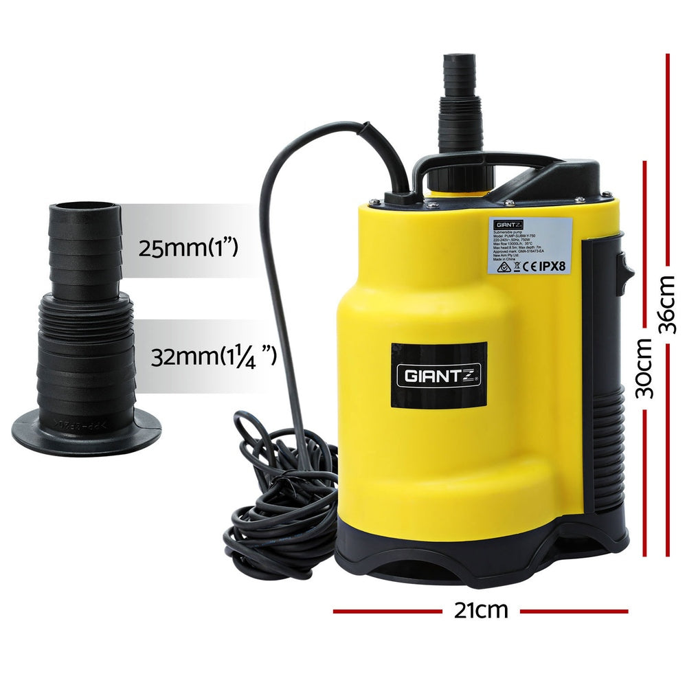 Giantz 750W Submersible Pump Dirty Water Steel