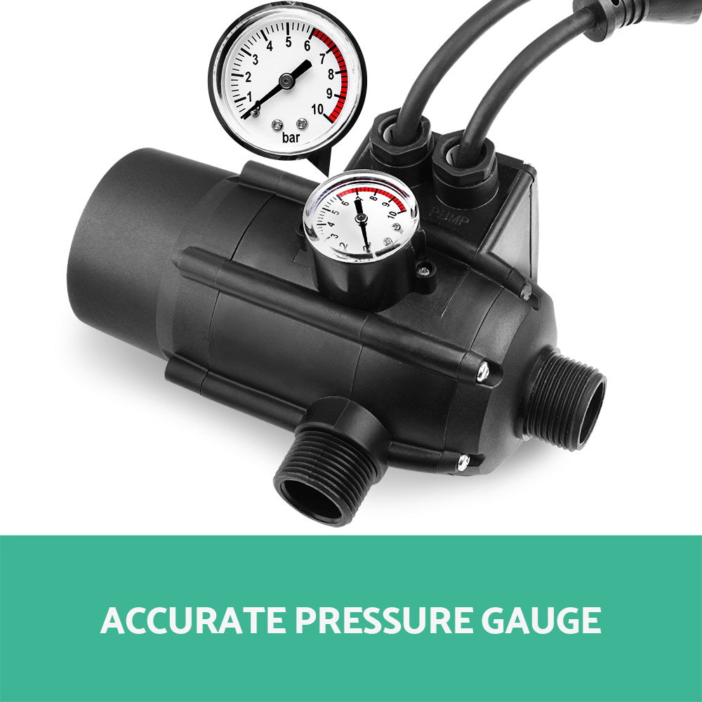 Giantz Electronic Water Pressure Pump Controller Auto Switch Black