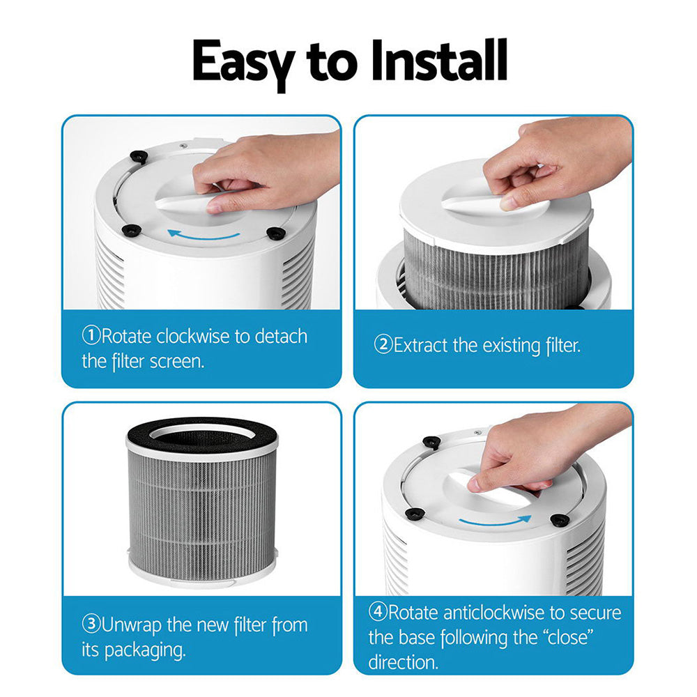 Devanti Home Air Purifier HEPA H11 Carbon Filter White