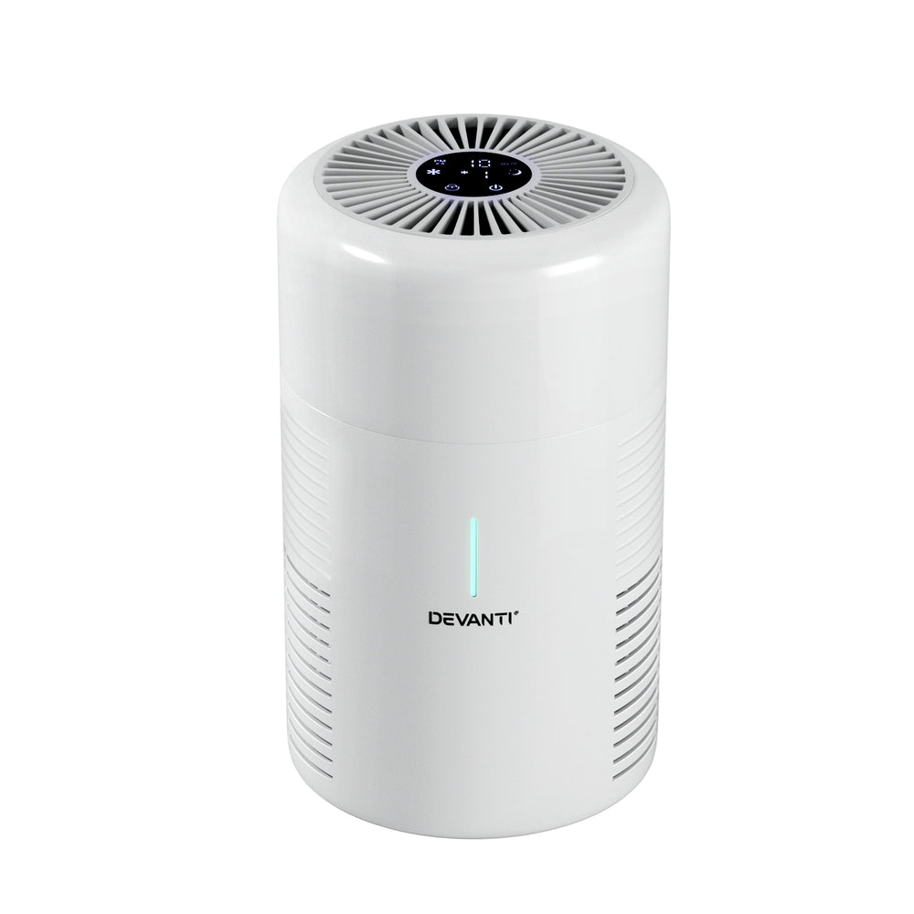 Devanti Home Air Purifier HEPA Filter Dust Sensor PM2.5 Remover White