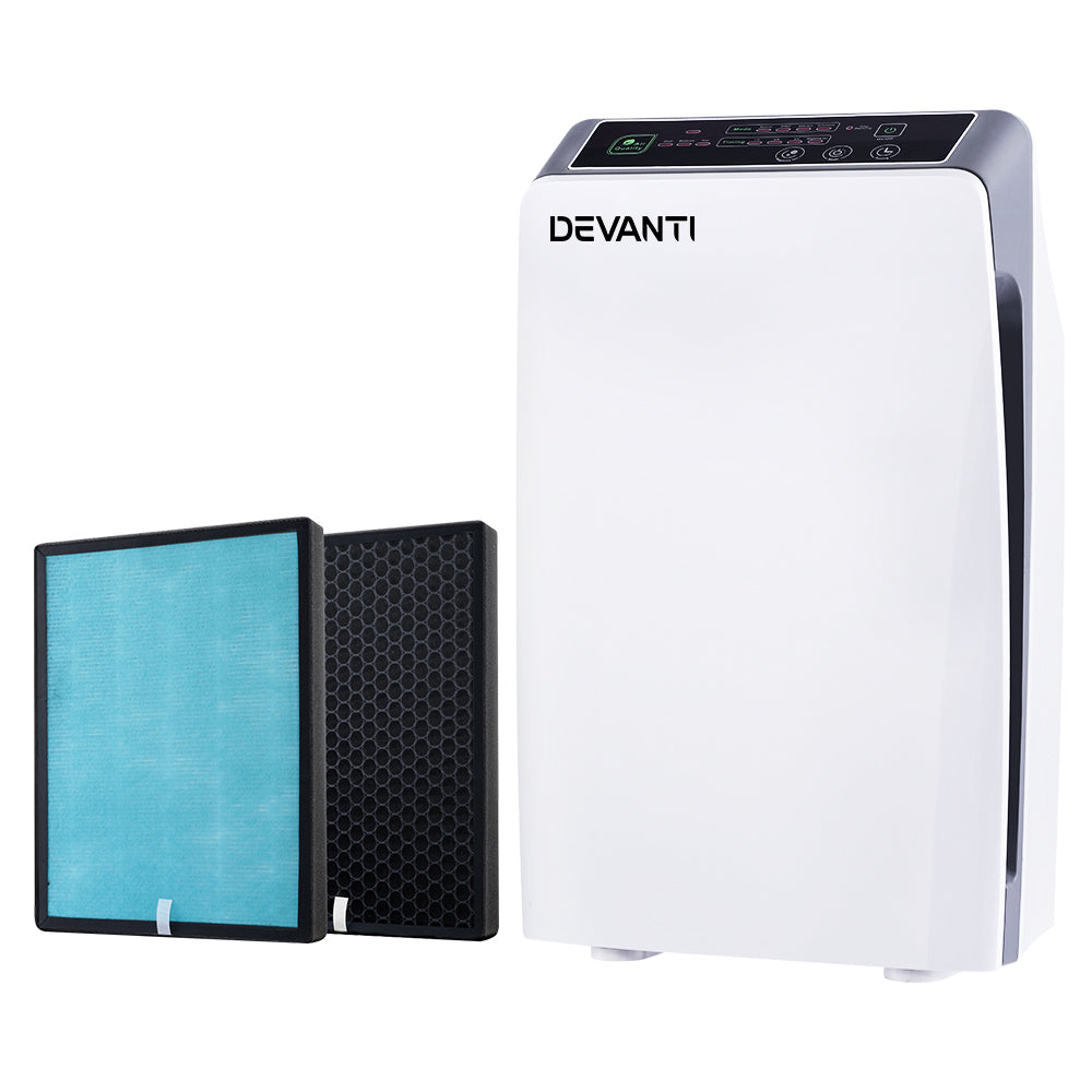 Devanti Air Purifier 4-Stage HEPA Filter White