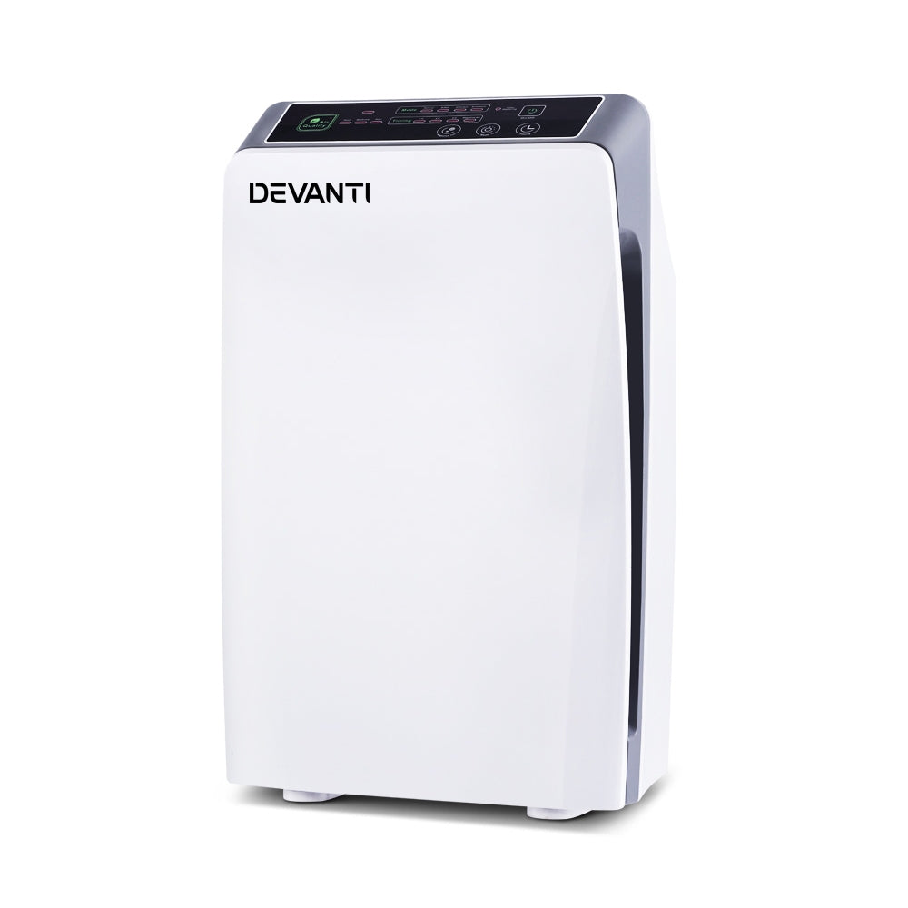 Devanti Air Purifier 4-Stage HEPA Filter White