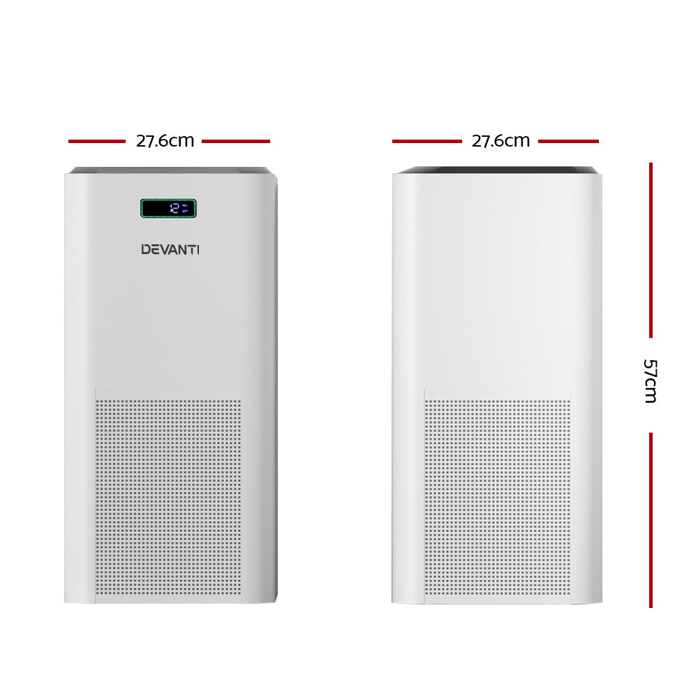 Devanti Home Air Purifier HEPA Filter White
