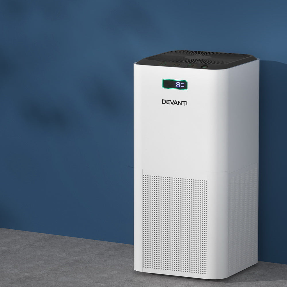 Devanti Home Air Purifier HEPA Filter White