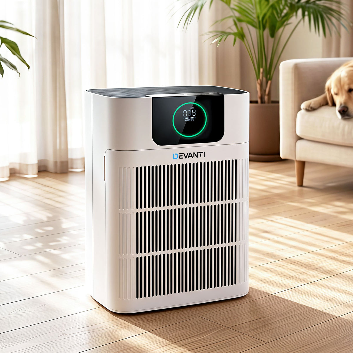 Devnati Pet Air Purifier HEPA Filter Cat Dog Hair White