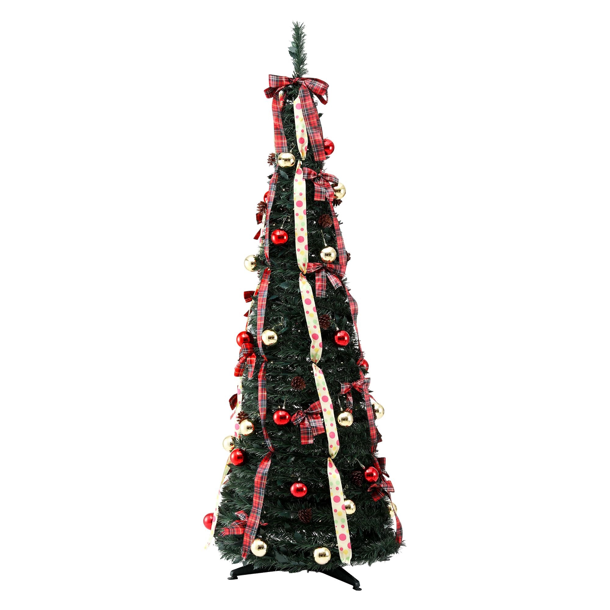 Jingle Jollys Pop Up Christmas Tree Pre Decorated Artificial Christmas Tree 197cm