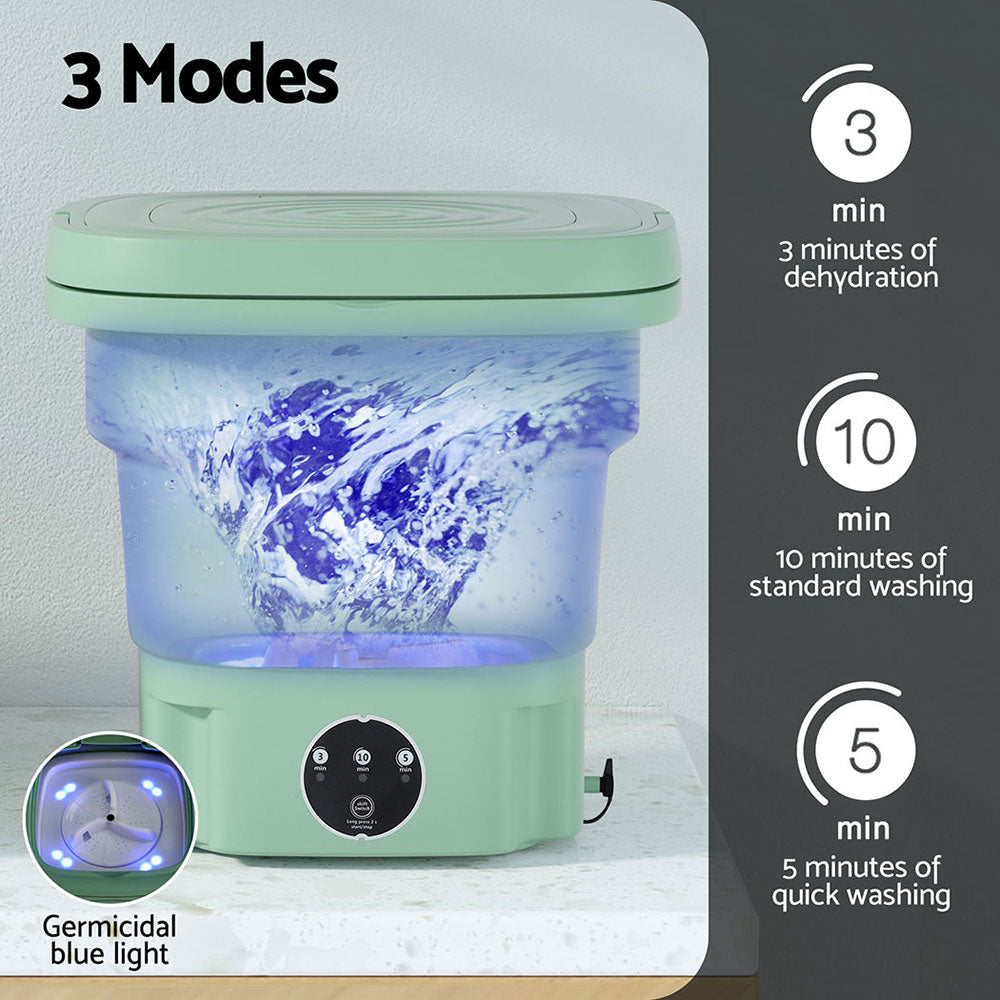 Devanti 8L Portable Washing Machine Foldable Green
