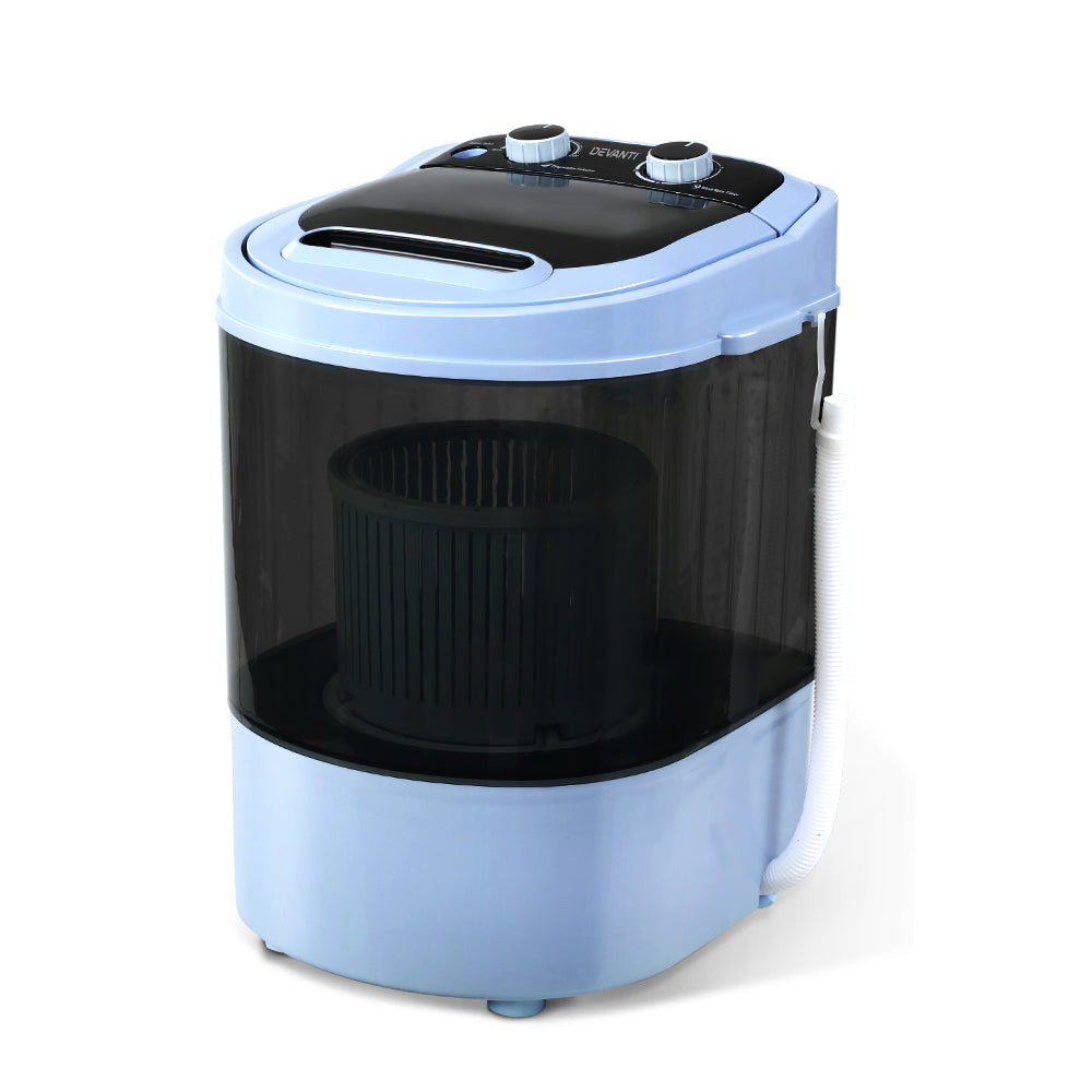 Devanti 3kg Portable Washing Machine 2-in-1 Black