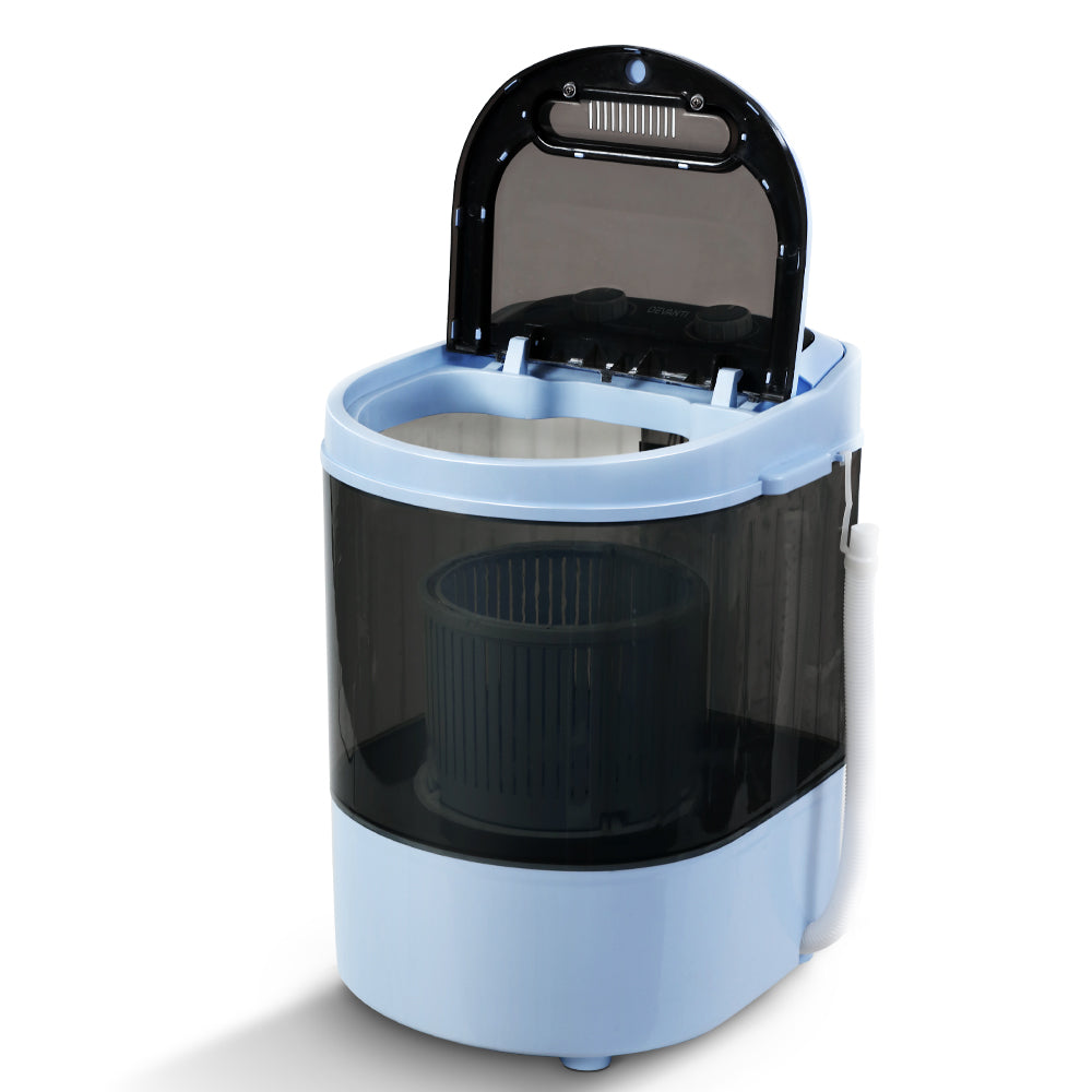 Devanti 3kg Portable Washing Machine 2-in-1 Black