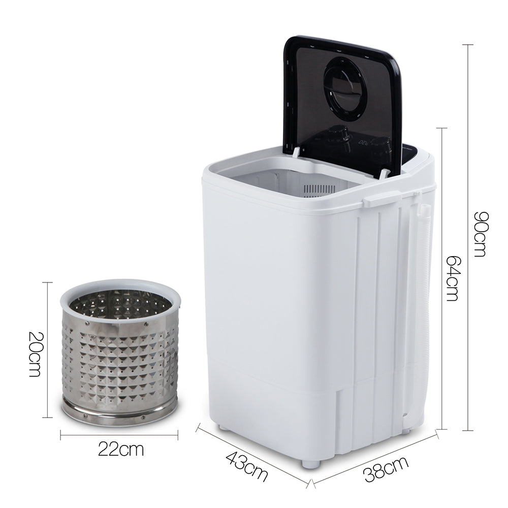 Devanti 4.6KG Portable Washing Machine Black