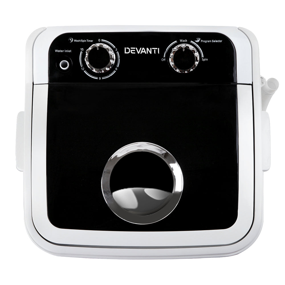 Devanti 4.6KG Portable Washing Machine Black