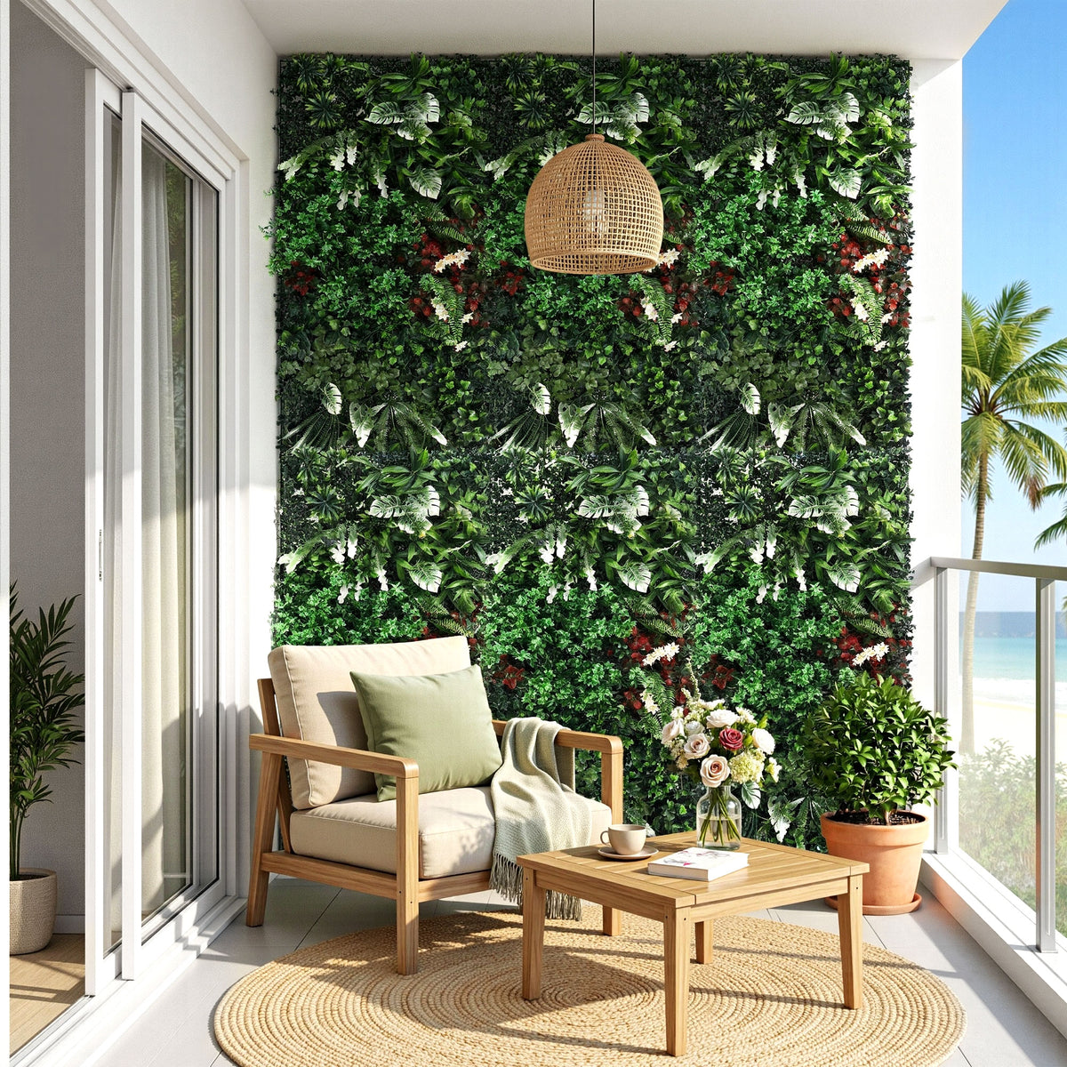 Gardeon Artificial Plant Wall Panel 50x100cm Boxwood Green