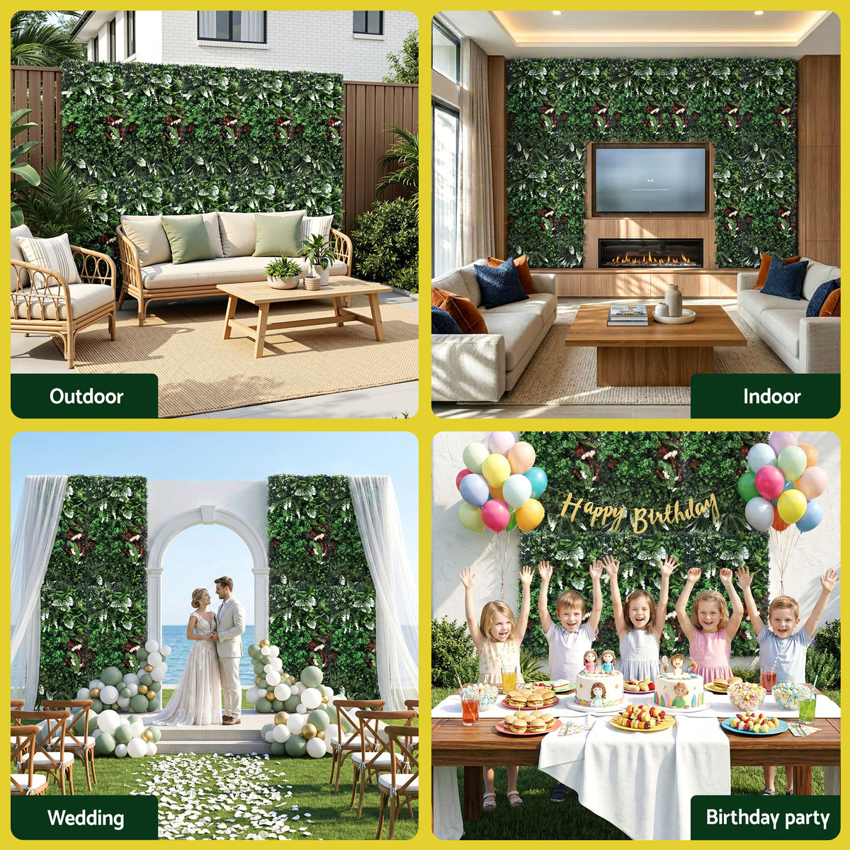 Gardeon Artificial Plant Wall Panels 50X100CM Boxwood Panel Hedge Grass Backdrop Green Decor Backyard