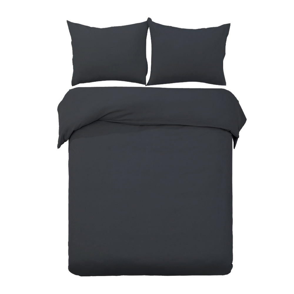 Giselle Super King Quilt Cover Set 3-Piece Black