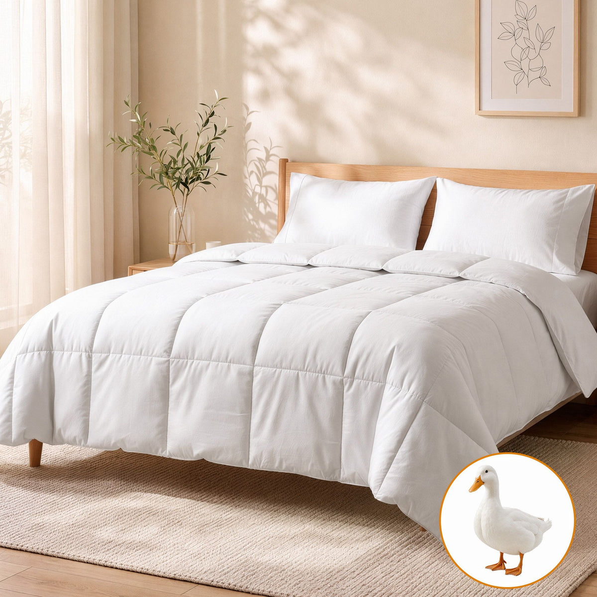 Giselle Bedding King Duck Down Feather Quilt 200GSM Summer Doona