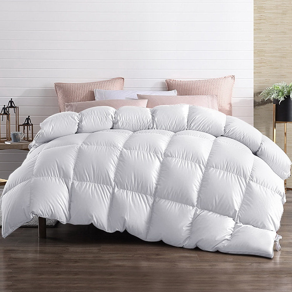 Giselle King Goose Down Feather Quilt 700GSM White