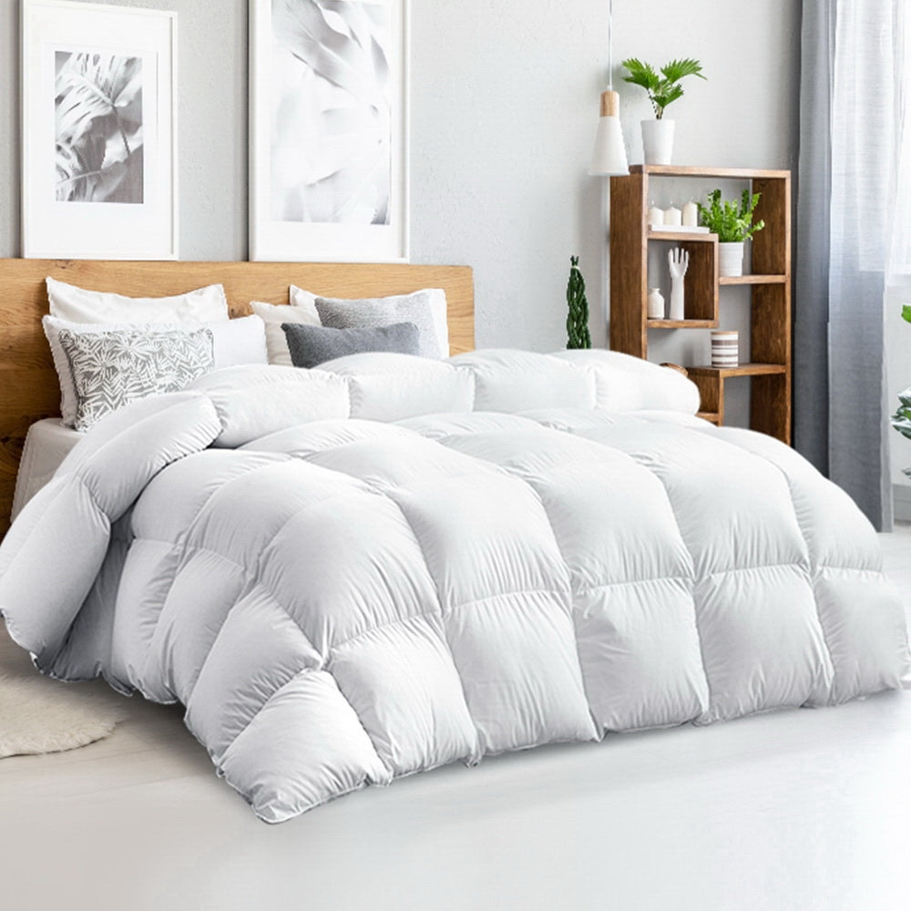 Giselle Bedding Queen 500GSM Goose Down Feather Quilt White