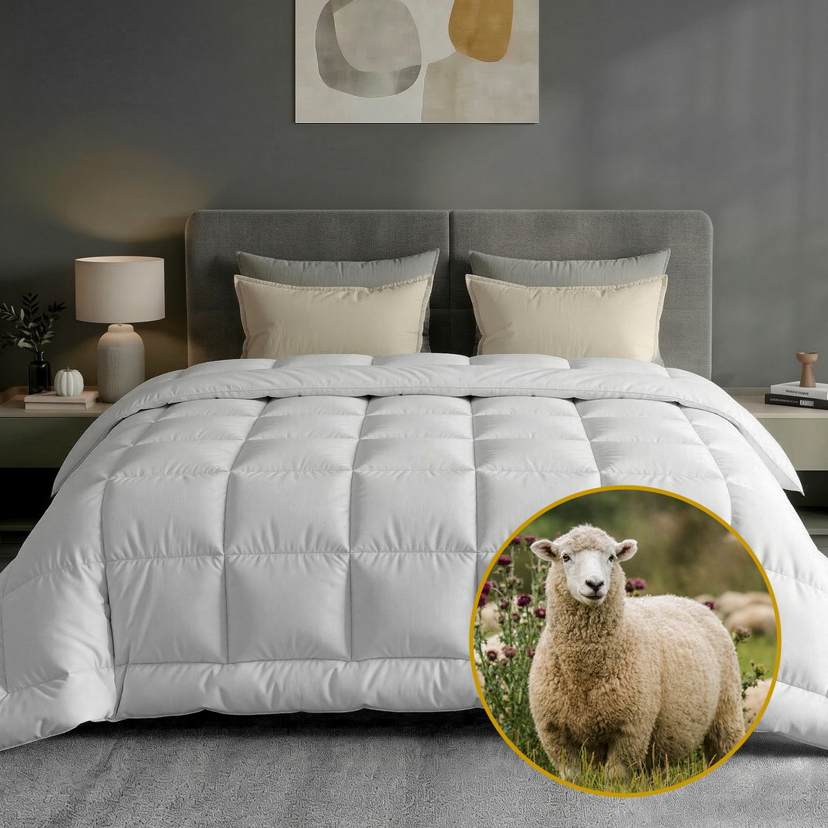 Giselle Bedding Wool Quilt Super King 500GSM Winter Doona