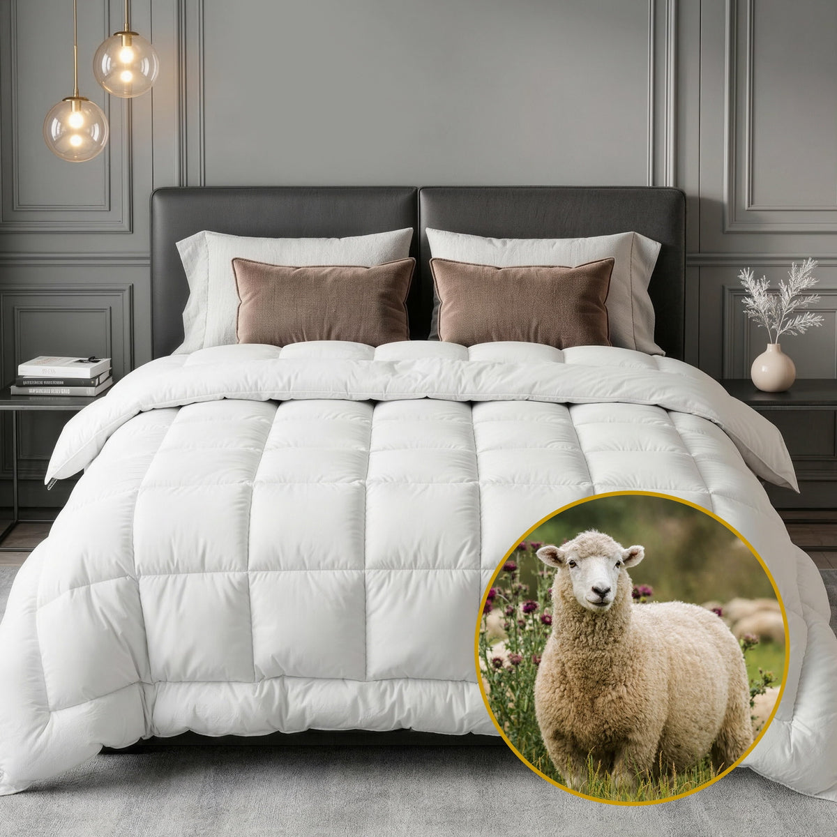 Giselle Bedding Wool Quilt 800GSM King Winter Doona