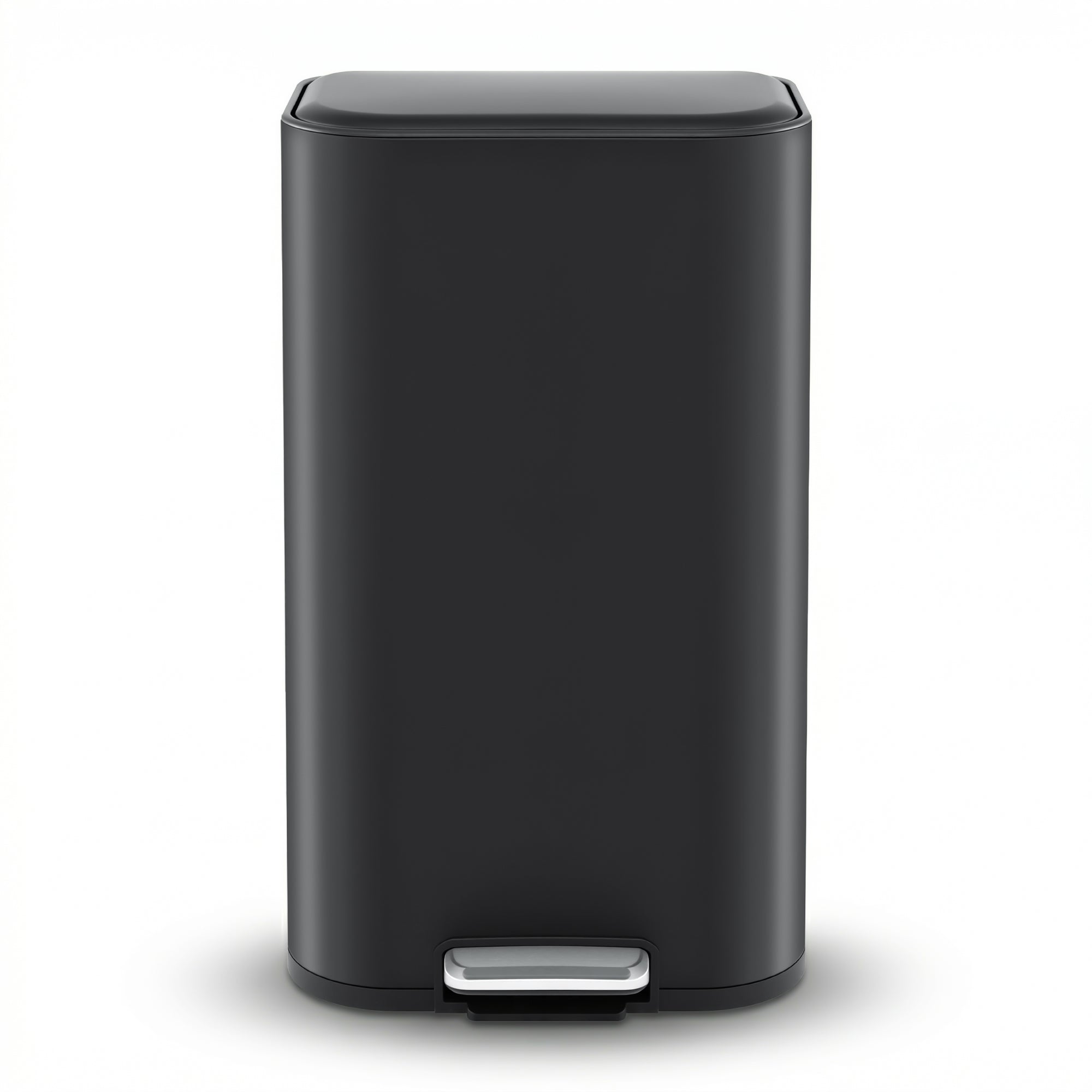 Cefito Kitchen Trash Can 40L Pedal Bins Rubbish Bin Steel with Soft Close Lid, Removable Inner Bucket, Rectangular Garbage Can Recycling Bin, Black