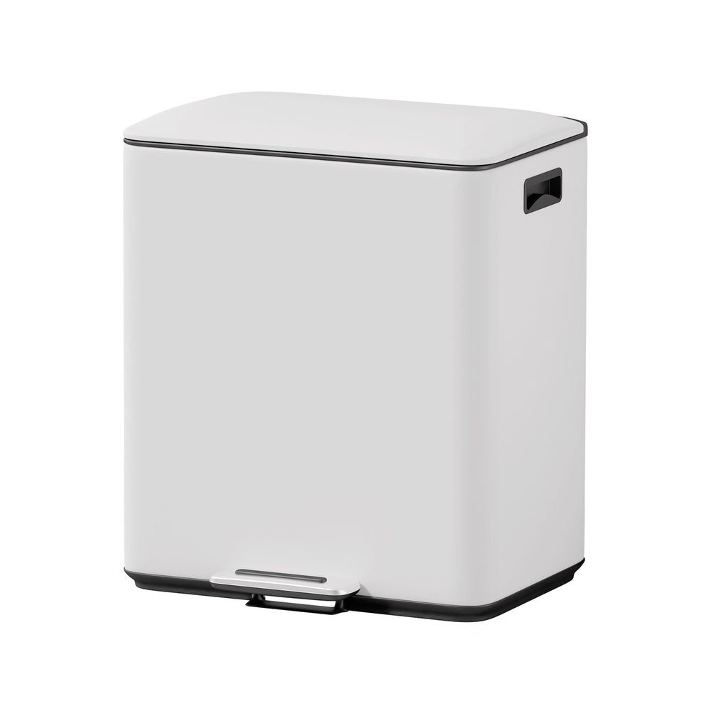 Cefito 40L Dual Compartment Pedal Bin White