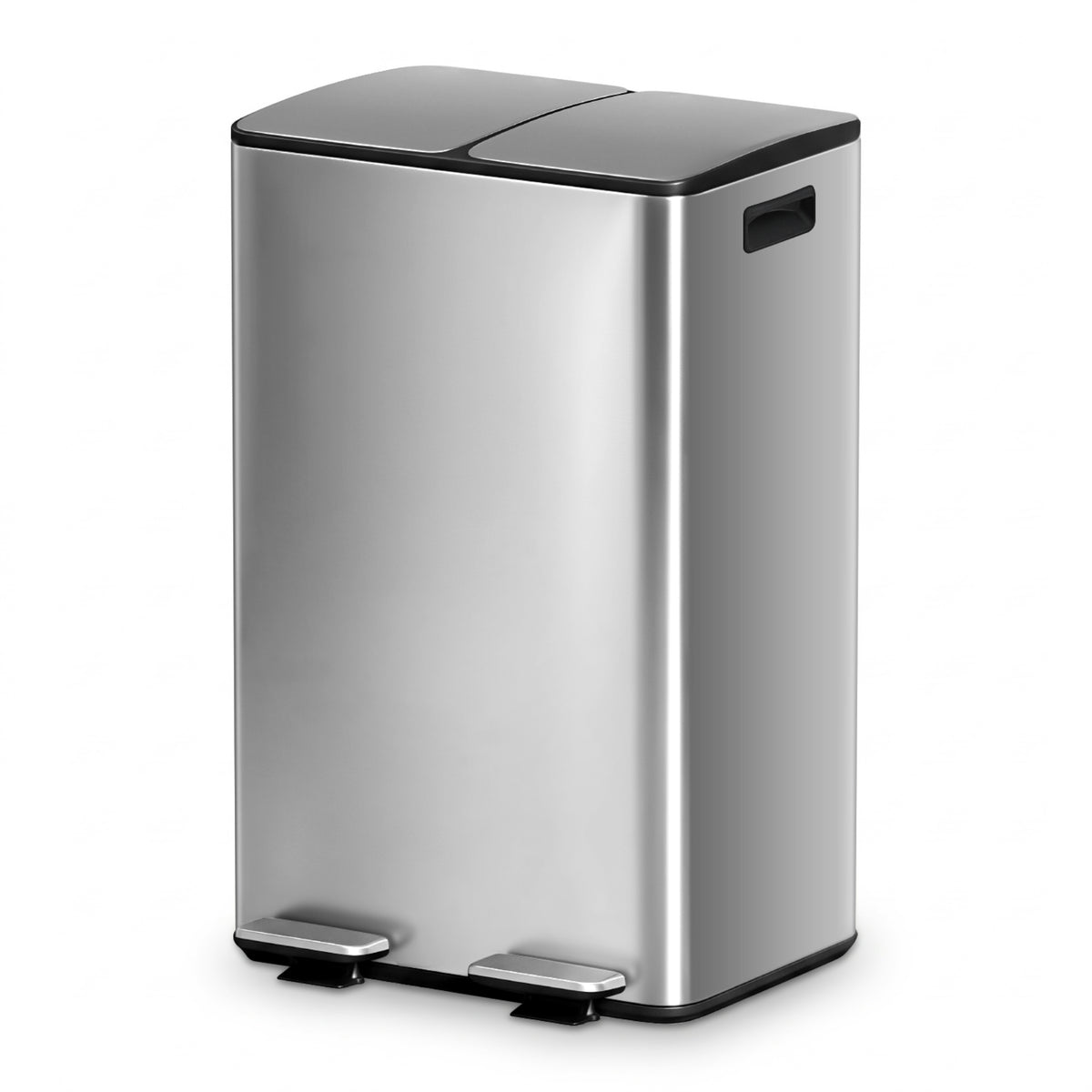 Cefito Pedal Bin Dual Compartment Rubbish Bin 60L Silver