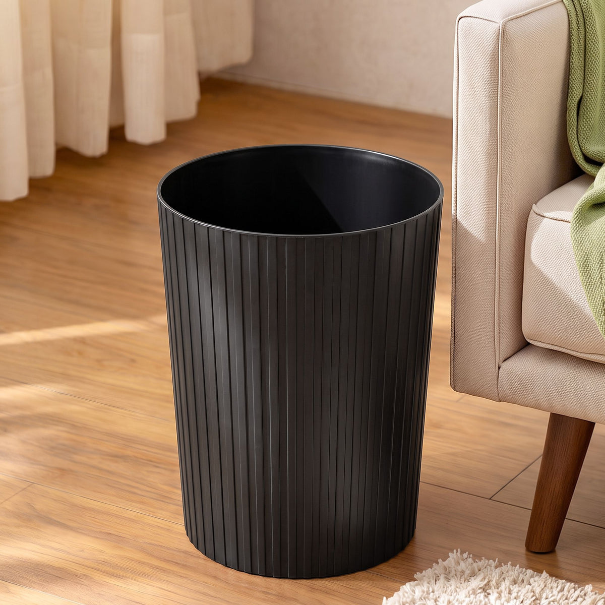 Cefito 8L Open Top Rubbish Bin Waste Basket Black