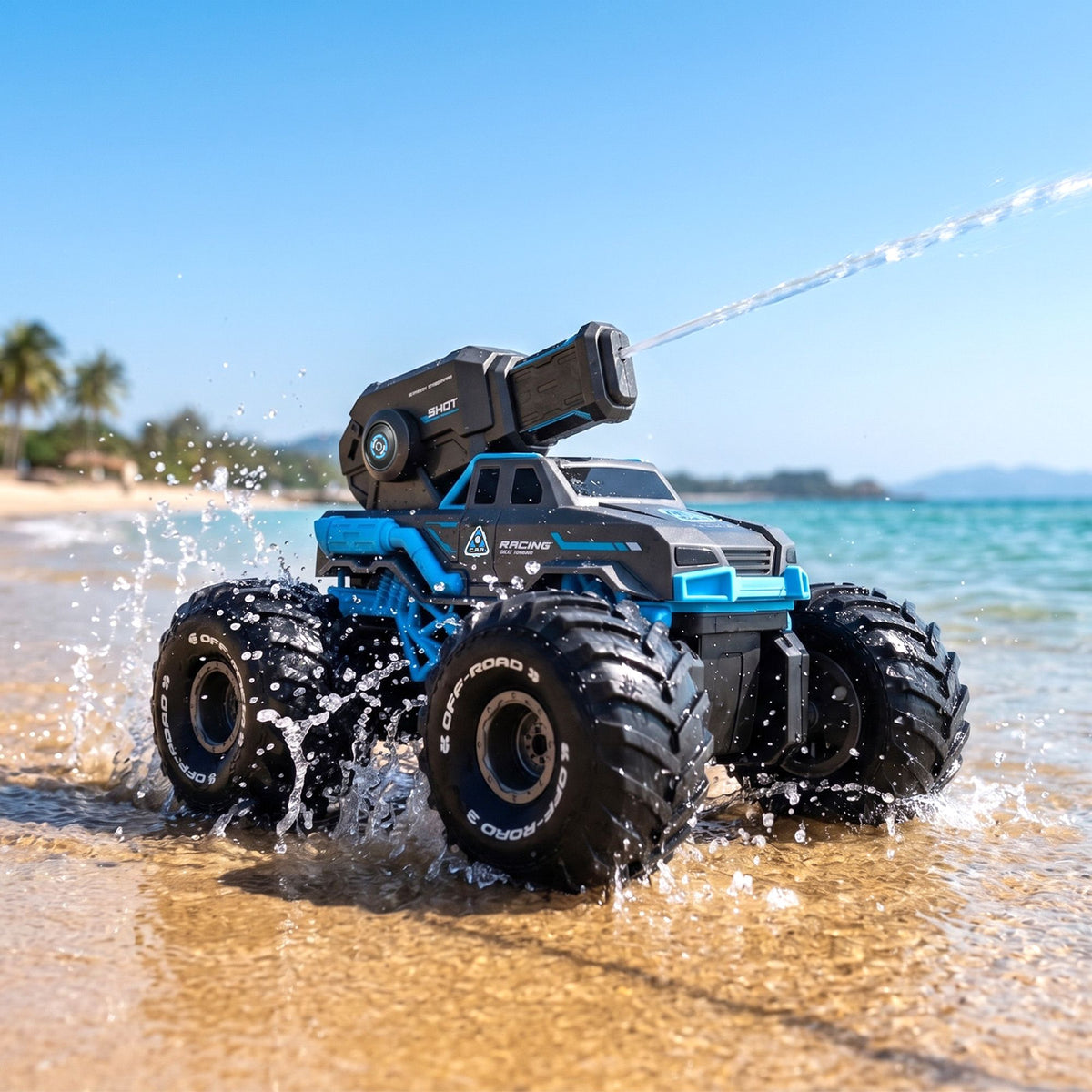 Keezi Amphibious Remote Control Car Boat Blue