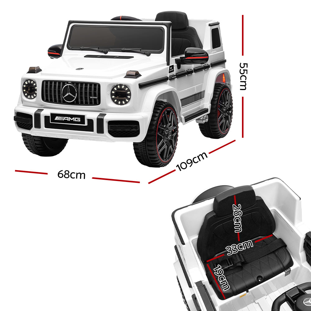 Mercedes-Benz AMG G63 Kids Electric Ride-On Car Remote White