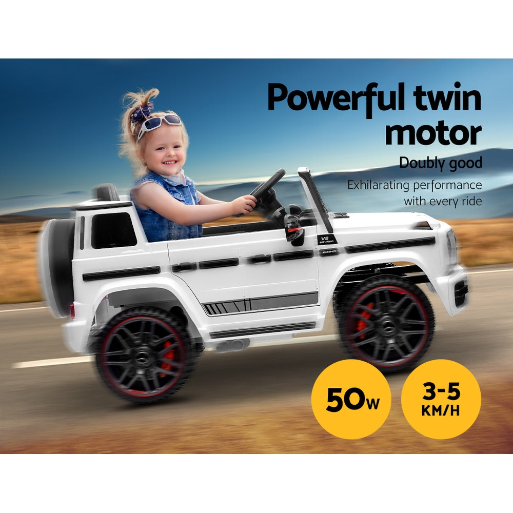 Mercedes-Benz AMG G63 Kids Electric Ride-On Car Remote White