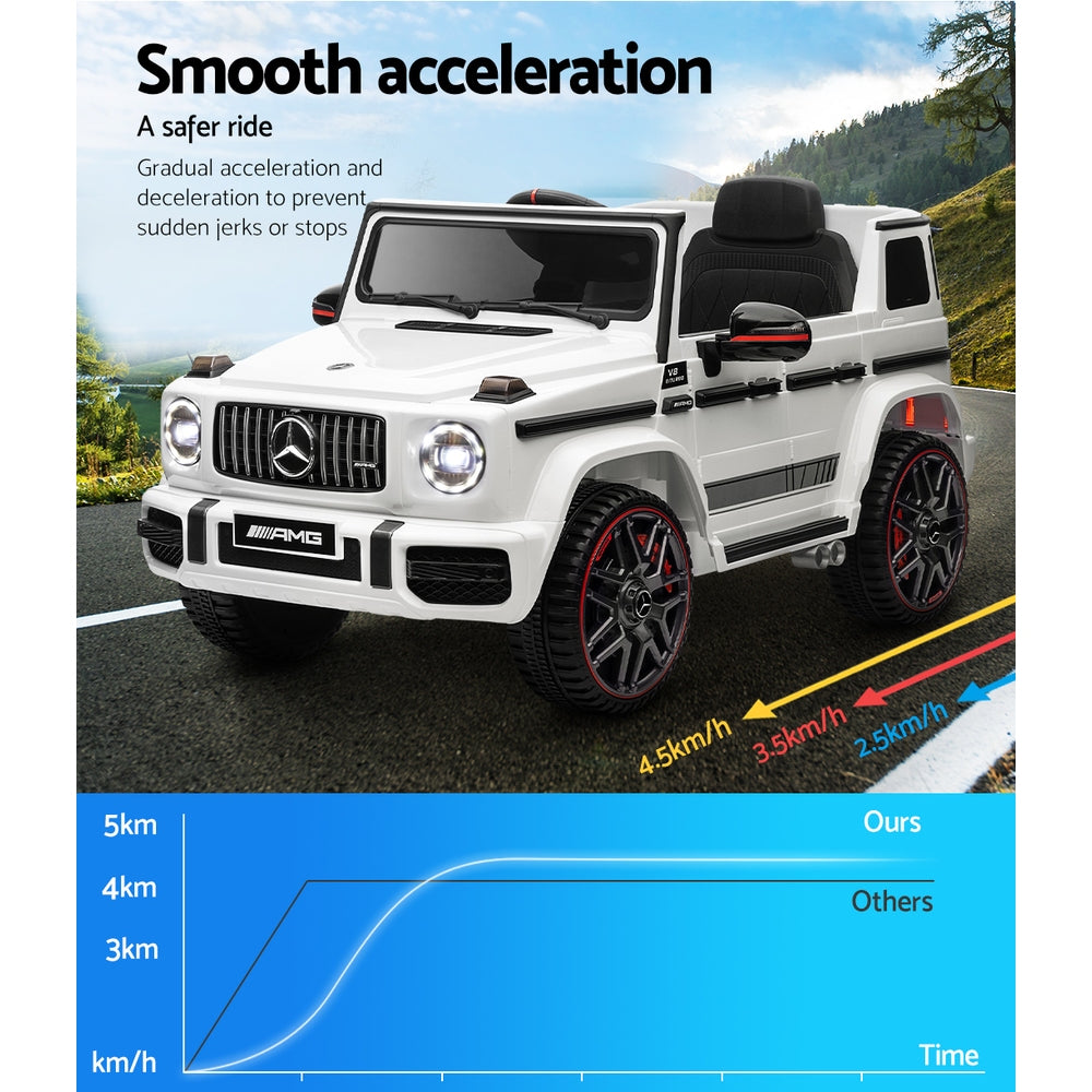 Mercedes-Benz AMG G63 Kids Electric Ride-On Car Remote White