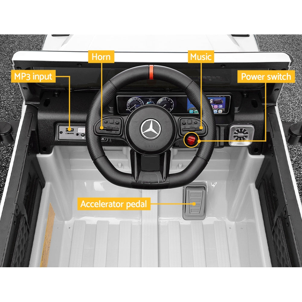 Mercedes-Benz AMG G63 Kids Electric Ride-On Car Remote White
