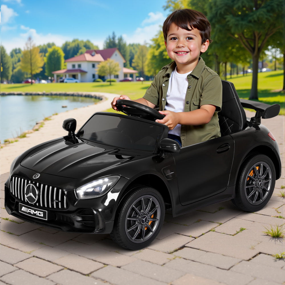 Mercedes-Benz AMG GTR Kids Electric Ride-On Car Black Remote-Controlled