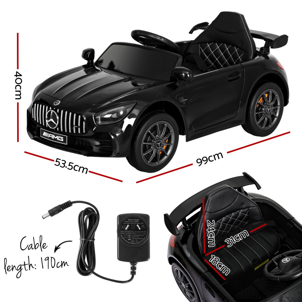 Mercedes-Benz AMG GTR Kids Electric Ride-On Car Black Remote-Controlled