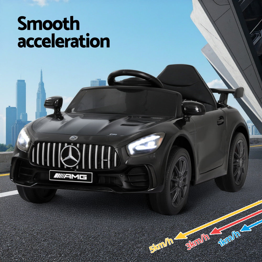 Mercedes-Benz AMG GTR Kids Electric Ride-On Car Black Remote-Controlled