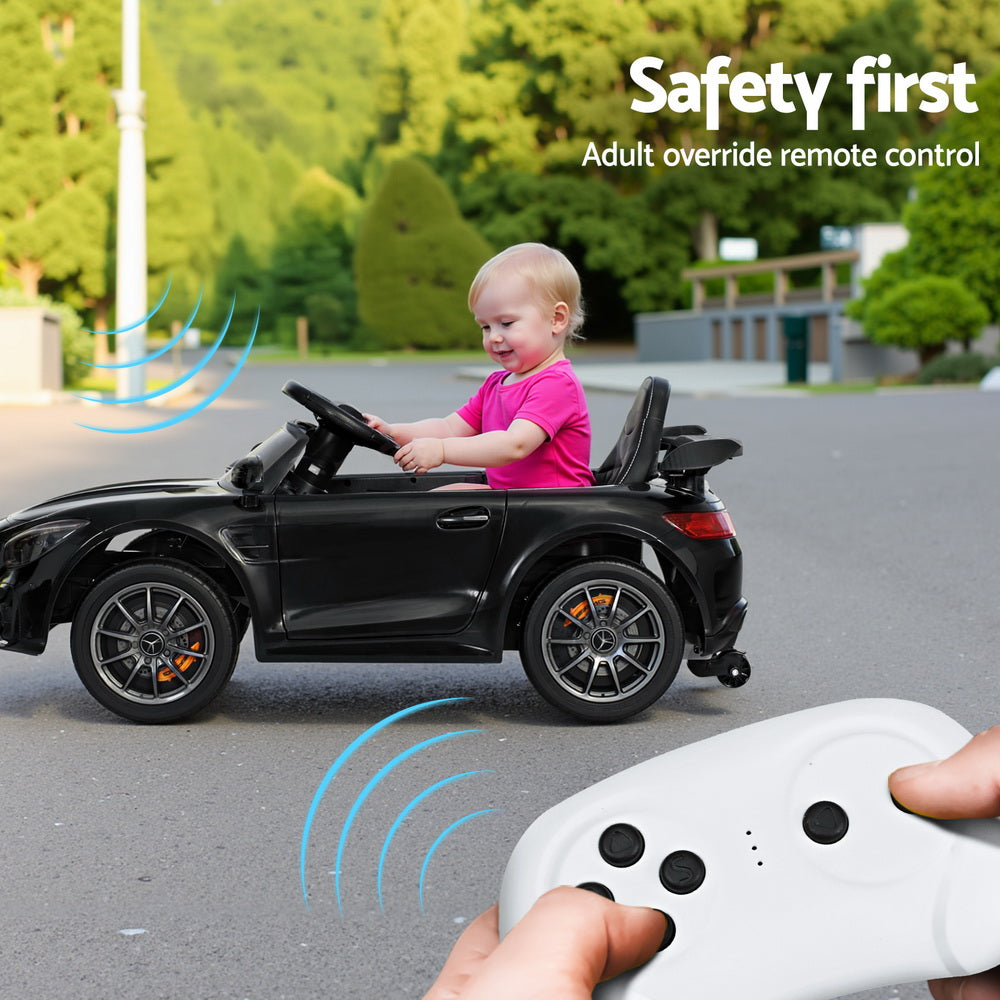 Mercedes-Benz AMG GTR Kids Electric Ride-On Car Black Remote-Controlled